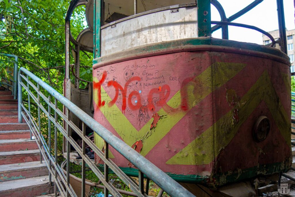 Abandoned cable car in Yerevan