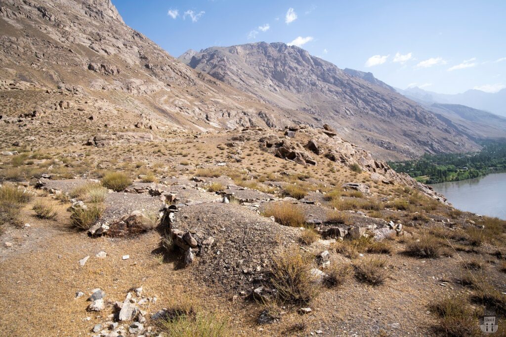 Abandoned cemetery (khokiston) in Pamir, Tajikistan