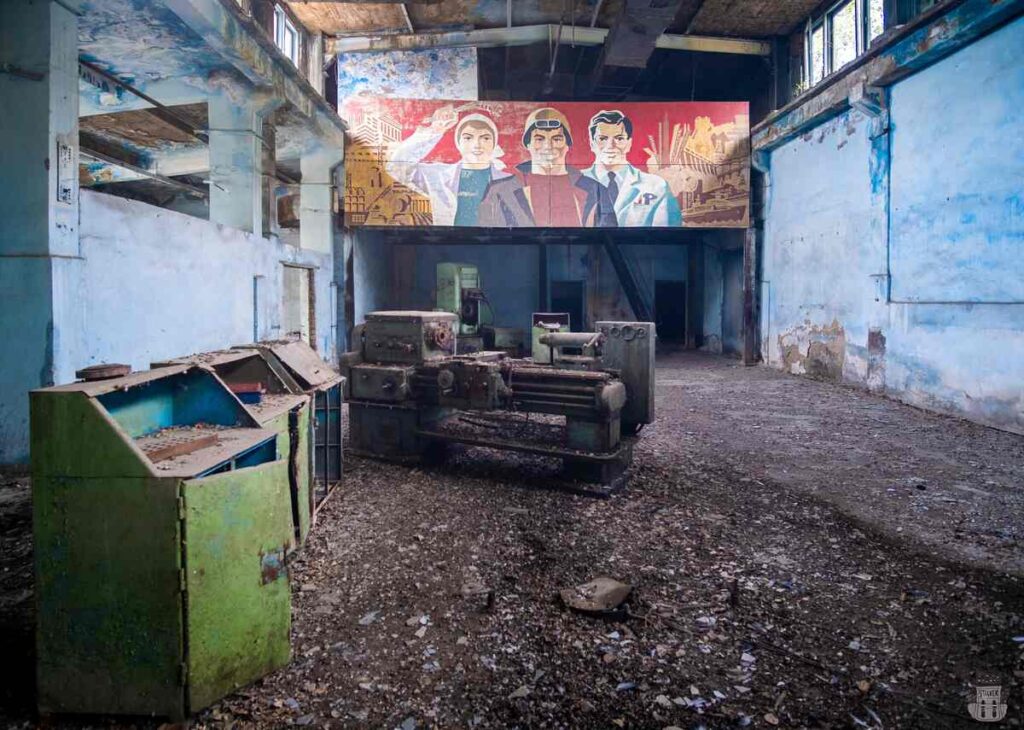 Abandoned factory in Ming-Kush, Kyrgyzstan