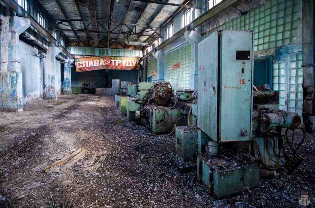 Abandoned factory in Ming-Kush, Kyrgyzstan