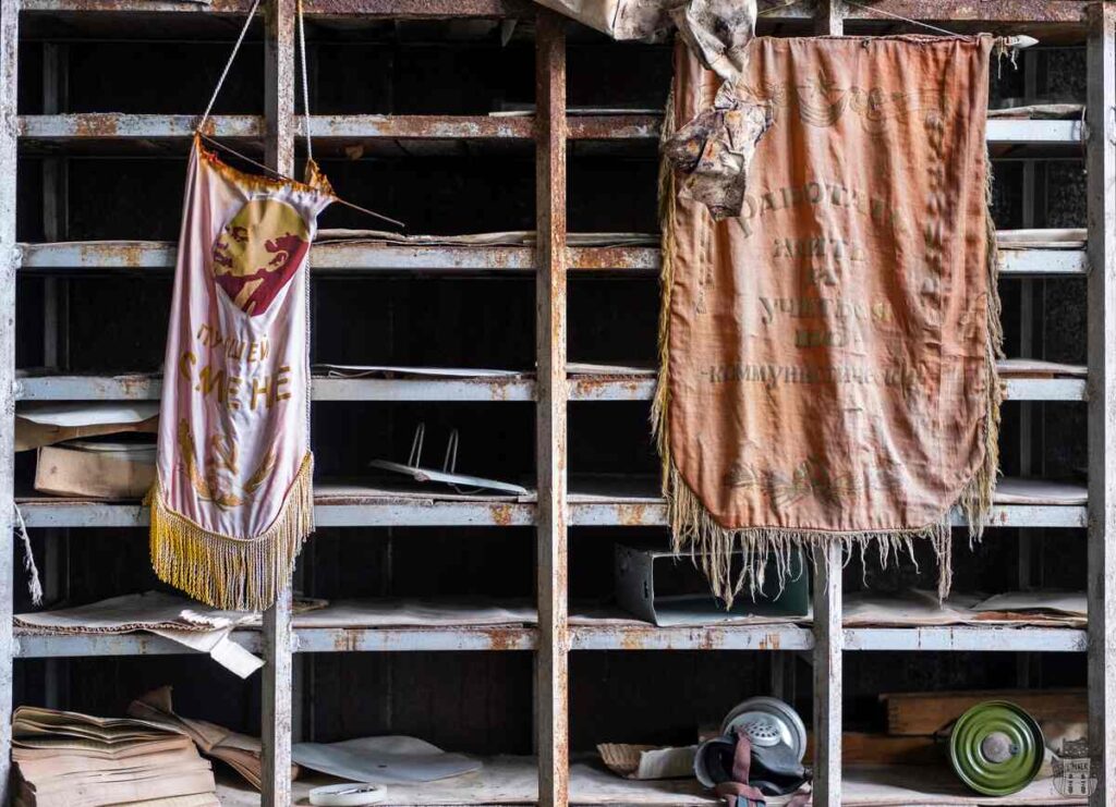 Abandoned factory in Ming-Kush, Kyrgyzstan