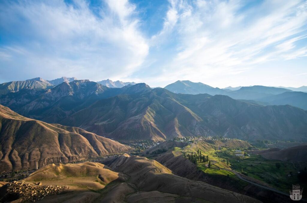 The mountains and the view from the top of Ming-Kush