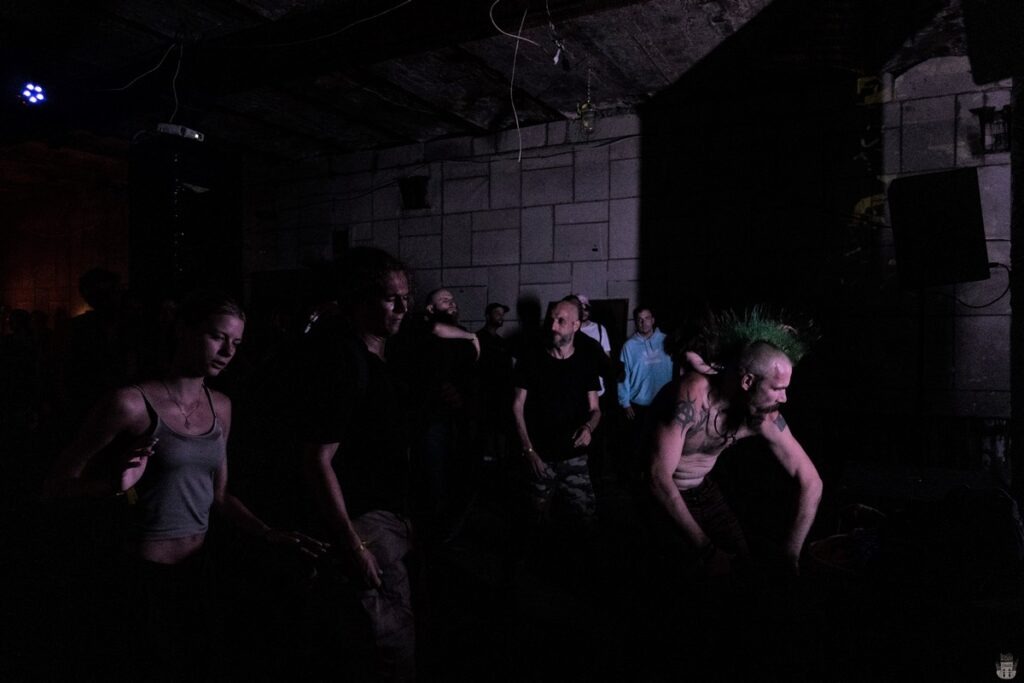 People partying in an abandoned bunker in Latvia