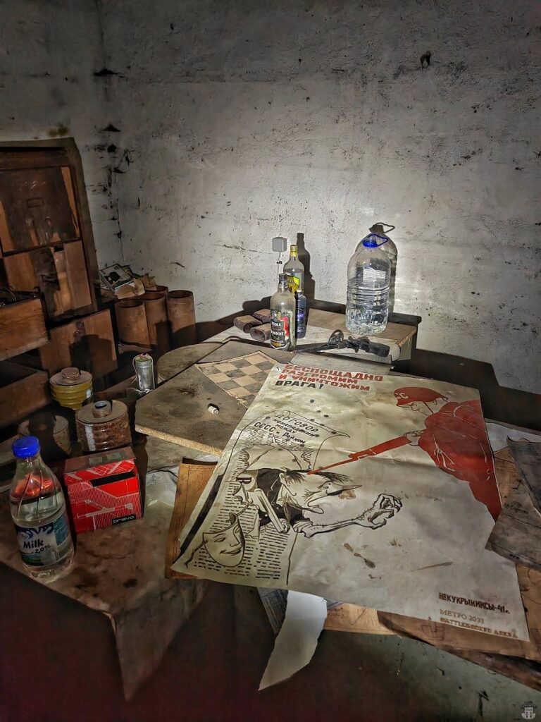 The interior of an abandoned Soviet bunker in Latvia