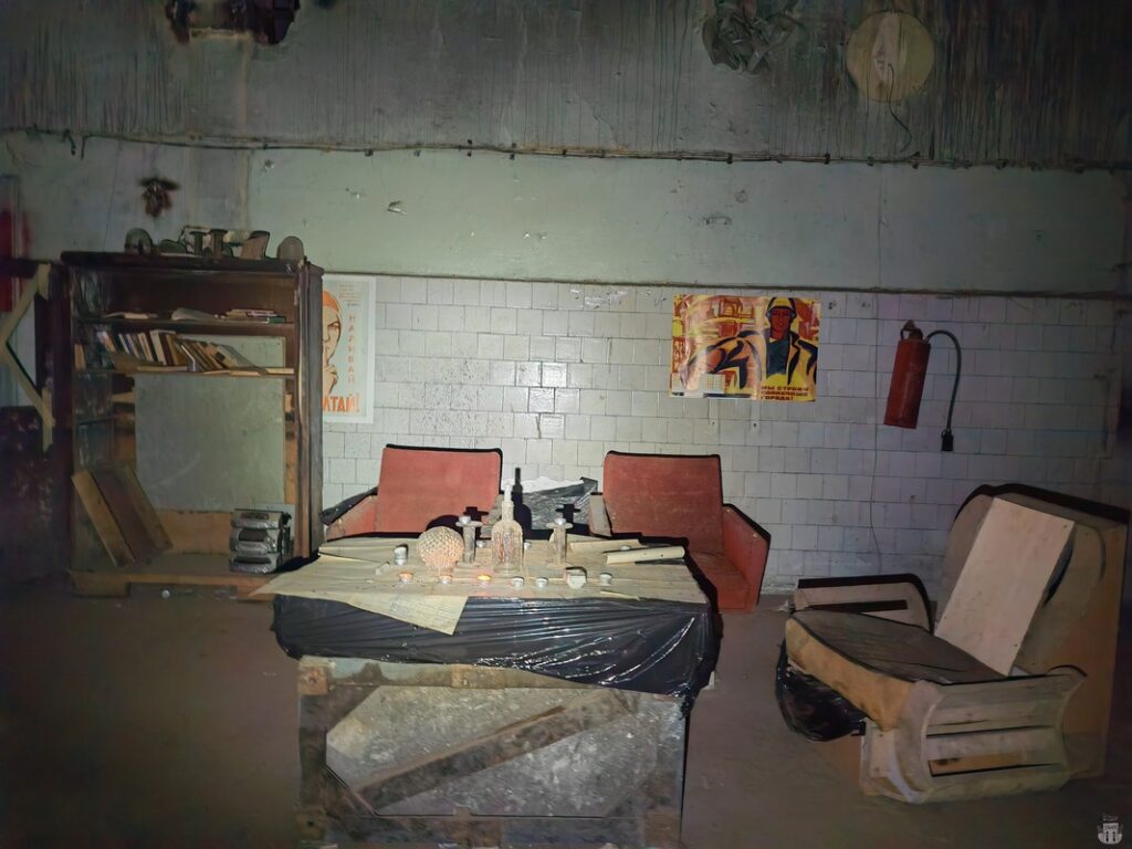 The interior of an abandoned Soviet bunker in Latvia
