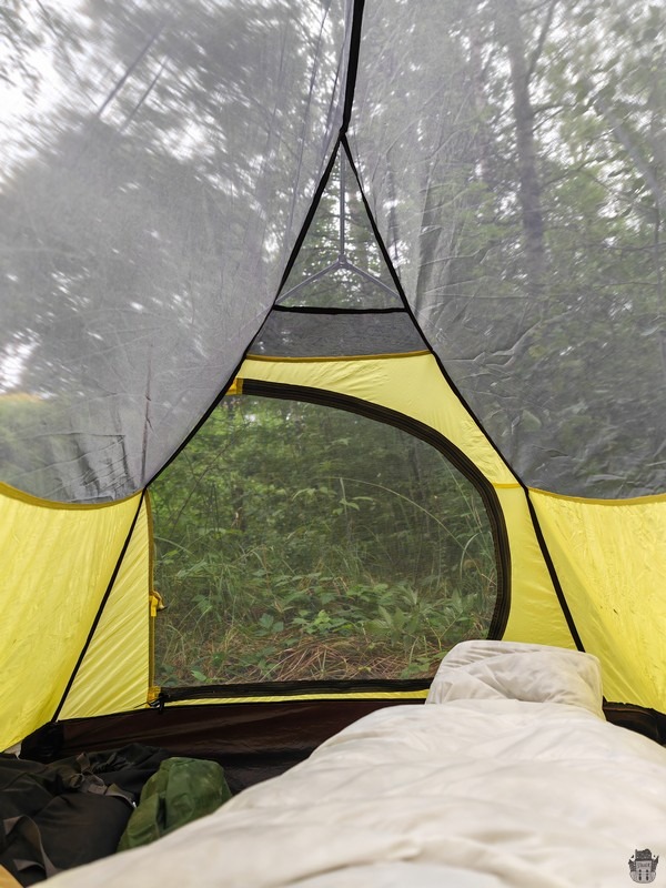 Sleeping in my tent after a hard party night in a bunker in Lativa